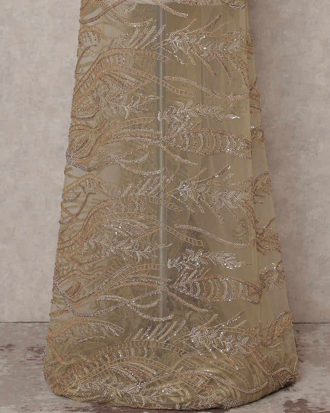 Gold Leaf Nylon Tulle Fabric 140cm