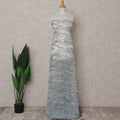 Powder Blue Leaf Nylon Tulle Fabric 140cm