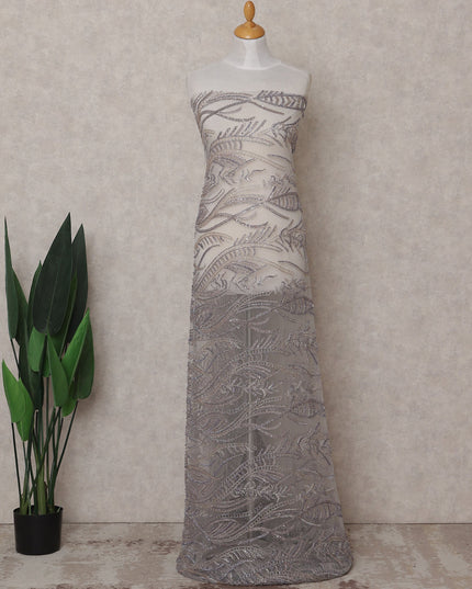 Purple Leaf Nylon Tulle Fabric 140cm