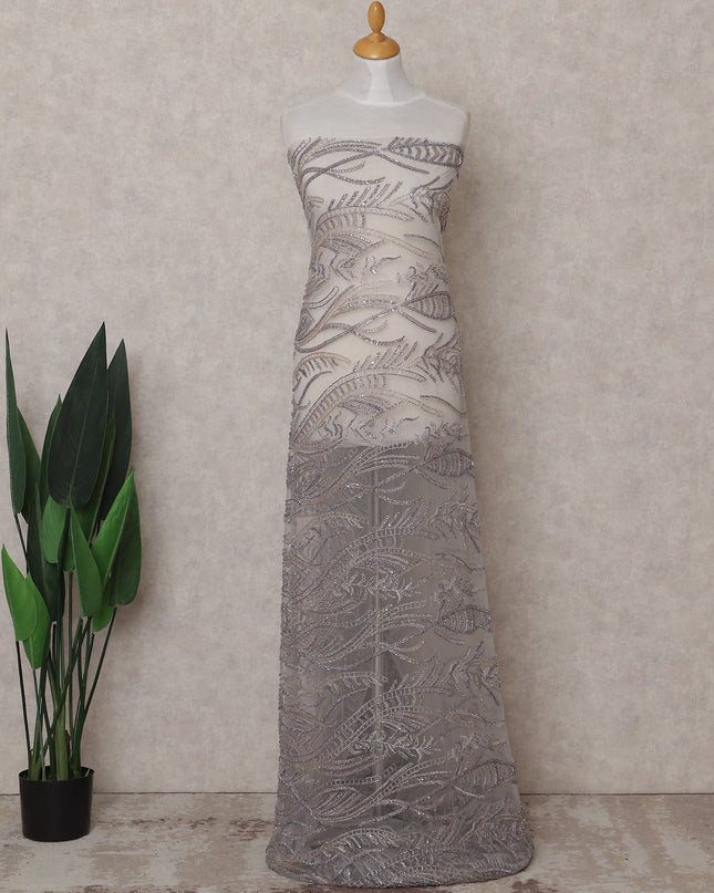 Purple Leaf Nylon Tulle Fabric 140cm