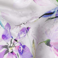 Silver Grey Floral Silk Crepe Jacquard Fabric 110cm