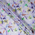 Lilac Purple Floral Silk Crepe Jacquard Fabric 110cm