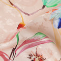 Peach Pink Floral Silk Crepe Jacquard Fabric 110cm