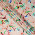 Peach Pink Floral Silk Crepe Jacquard Fabric 110cm