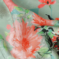 Sage Green Floral Silk Crepe Jacquard Fabric 110cm