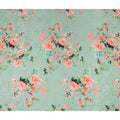 Sage Green Floral Silk Crepe Jacquard Fabric 110cm