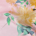 Baby Pink Floral Silk Crepe Jacquard Fabric 110cm