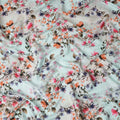 Pastel Mint Floral Silk Crepe Jacquard Fabric 110cm
