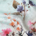 Pastel Mint Floral Silk Crepe Jacquard Fabric 110cm