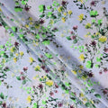 Lavender Purple Floral Silk Crepe Jacquard Fabric 110cm