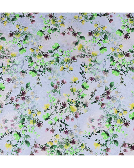 Lavender Purple Floral Silk Crepe Jacquard Fabric 110cm