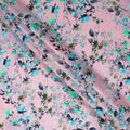 Blush Pink Floral Silk Crepe Jacquard Fabric 110cm