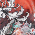 Coral Teal Floral Silk Crepe Jacquard Fabric 140cm