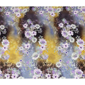 Mustard Grey Floral Silk Crepe Jacquard Fabric 140cm