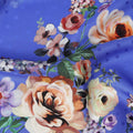 Royal Blue Floral Silk Crepe Jacquard Fabric 140cm