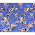 Royal Blue Floral Silk Crepe Jacquard Fabric 140cm