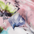 Rose Pink Floral Silk Crepe Jacquard Fabric 140cm