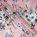 Rose Pink Floral Silk Crepe Jacquard Fabric 140cm