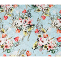 Sky Blue Floral Silk Crepe Jacquard Fabric 140cm