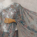 Peacock Teal French Chantilly Lace Saree 5.5m