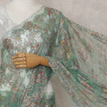 Jade Green French Chantilly Lace Saree 5.5m