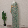 Jade Green French Chantilly Lace Saree 5.5m