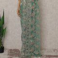 Jade Green French Chantilly Lace Saree 5.5m