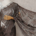 Espresso Brown French Chantilly Lace Saree 5.5m
