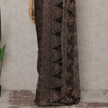 Espresso Brown French Chantilly Lace Saree 5.5m