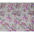 Dove Grey Floral Silk Crepe Jacquard Fabric 110cm