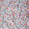 Ice Blue Floral Silk Crepe Jacquard Fabric 110cm