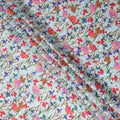 Ice Blue Floral Silk Crepe Jacquard Fabric 110cm