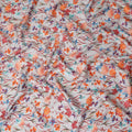 Pearl White Floral Silk Crepe Jacquard Fabric 110cm