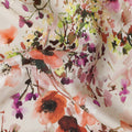 Sand Beige Floral Silk Crepe Jacquard Fabric 110cm