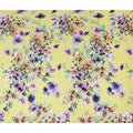 Lemon Yellow Floral Silk Crepe Jacquard Fabric 110cm