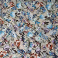 Taupe Beige Floral Silk Crepe Jacquard Fabric 140cm