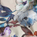Taupe Beige Floral Silk Crepe Jacquard Fabric 140cm