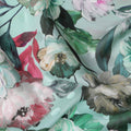 Mint Green Floral Silk Crepe Jacquard Fabric 140cm