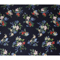 Midnight Blue Floral Silk Crepe Jacquard Fabric 140cm