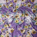 Violet Purple Floral Silk Crepe Jacquard Fabric 140cm