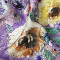 Violet Purple Floral Silk Crepe Jacquard Fabric 140cm