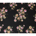Jet Black Floral Silk Crepe Jacquard Fabric 140cm