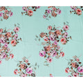 Aqua Mint Floral Silk Crepe Jacquard Fabric 140cm