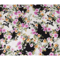 Black White Floral Silk Crepe Jacquard Fabric 140cm