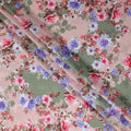 Dusty Pink Floral Silk Crepe Jacquard Fabric 140cm