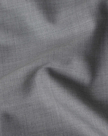 Silver Grey Wool Blend Suiting Fabric 150cm