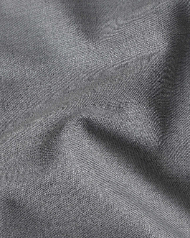 Silver Grey Wool Blend Suiting Fabric 150cm