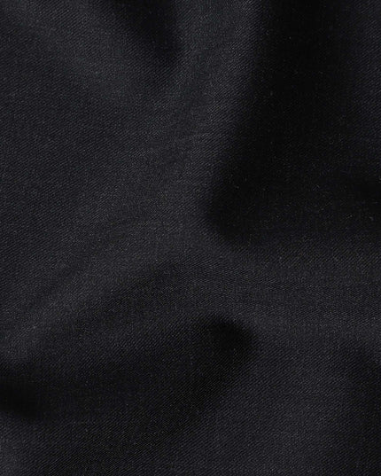 Ebony Black Wool Blend Suiting Fabric 150cm