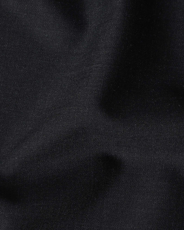 Ebony Black Wool Blend Suiting Fabric 150cm