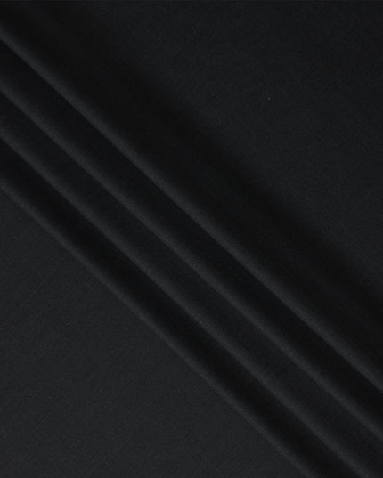Ebony Black Wool Blend Suiting Fabric 150cm